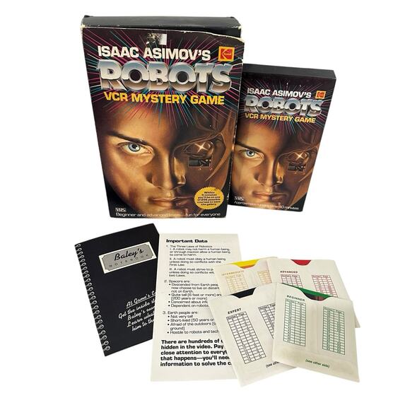 Vintage 1988 Isaac Asimov Robots VCR Mystery Game by Kodak - Complete! - Picture 1 of 10
